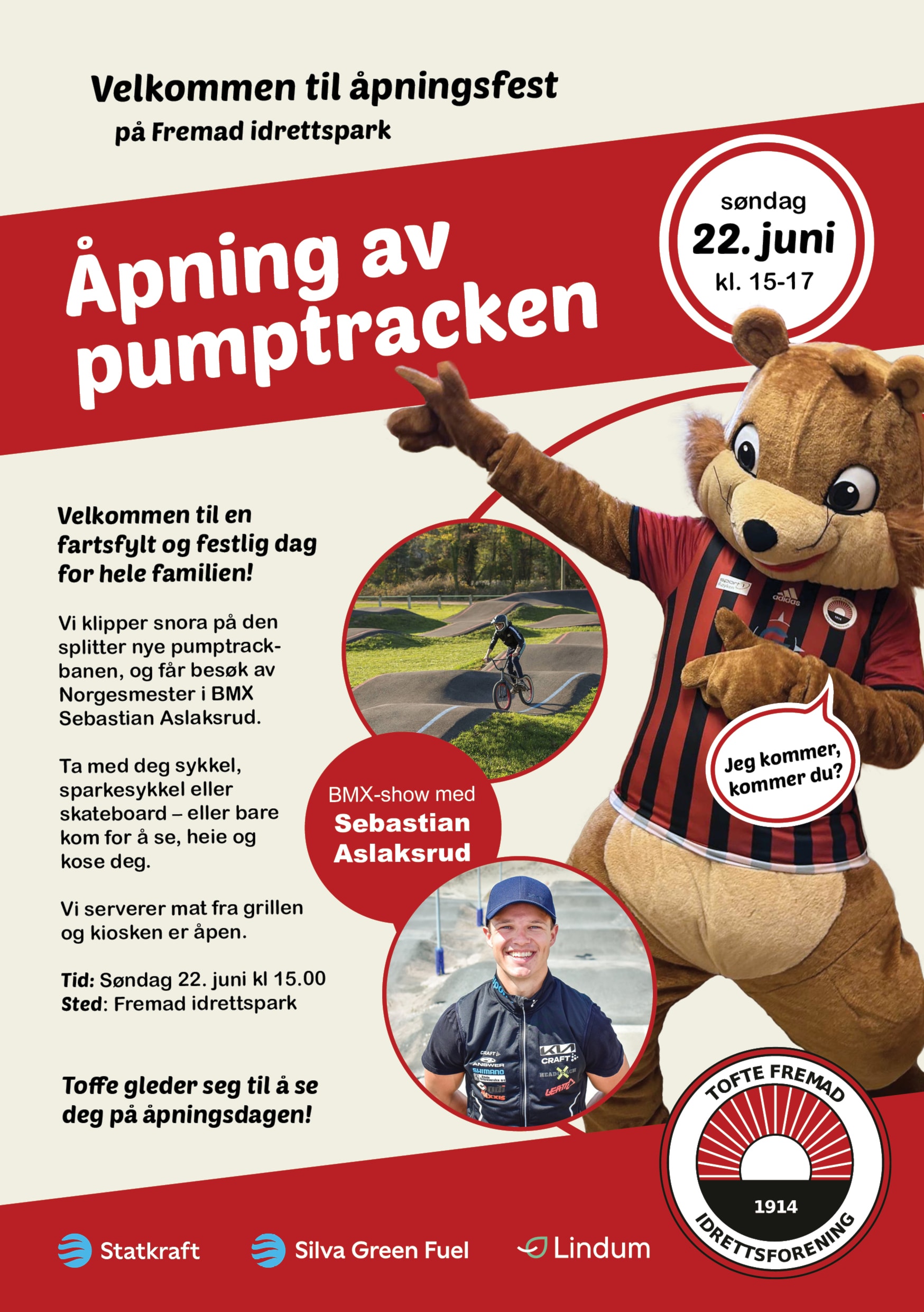 Velkommen til åpning av pumptrack-banen på Fremad idrettspark